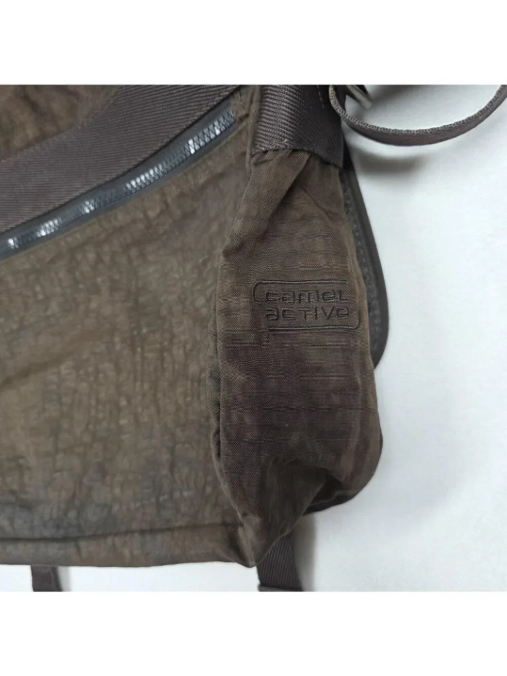 Camel Active Messenger Bag Mens Brown Nylon Crossbody Organizer Travel Commute